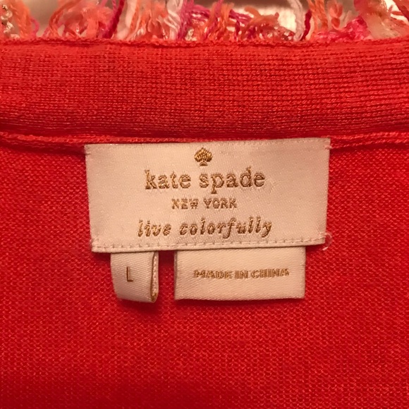 Kate Spade Orange Cardigan Size L - Picture 3 of 6